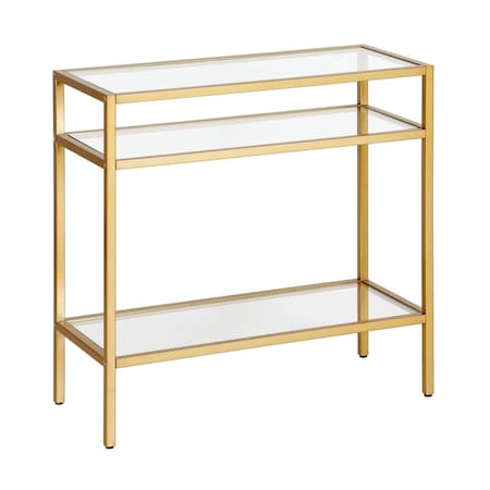 Hudson & Canal Henn  Hart  Sivil Brass Rectangular Side Table - 24 x 24 x 10 in. ST0478